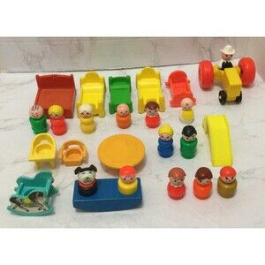 Large Lot Vintage Fisher Price Little People Furniture Accessories